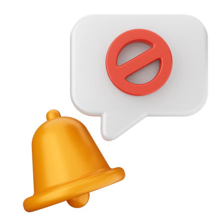 Block Notification Bell  3D Icon