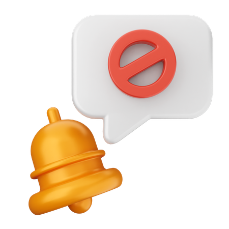 Block Notification Bell  3D Icon