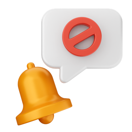 Block Notification Bell  3D Icon