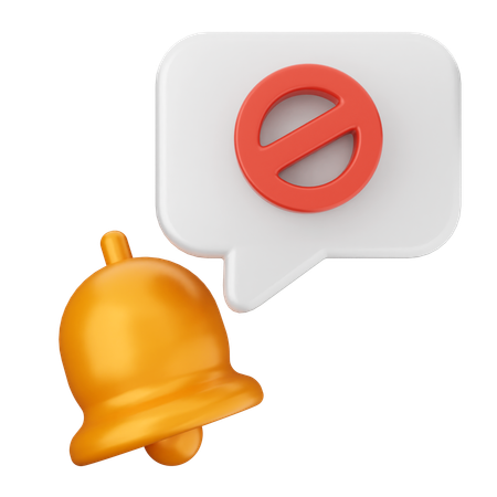 Block Notification Bell  3D Icon