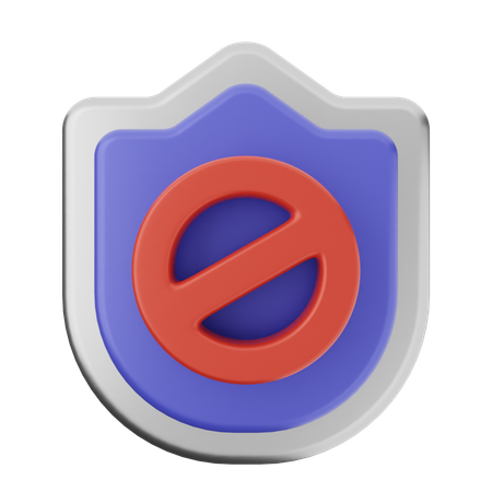 Block Shield Protection  3D Icon