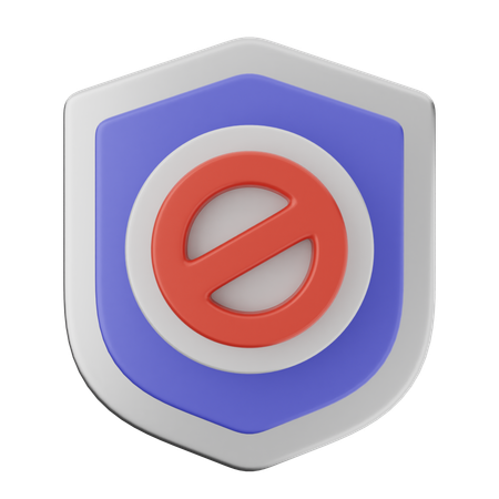 Block Shield Protection  3D Icon