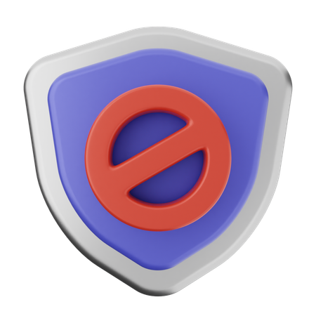 Block Shield Protection  3D Icon