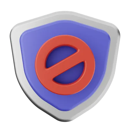 Block Shield Protection  3D Icon