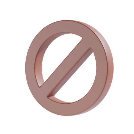 Block Sign  3D Icon