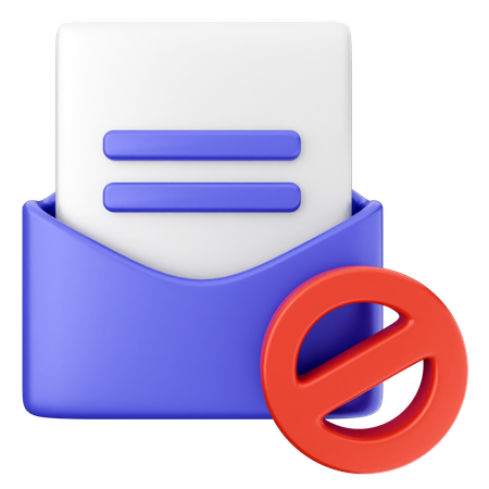 Block Spam Mail Internet Security  3D Icon