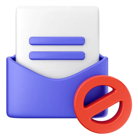 Block Spam Mail Internet Security  3D Icon