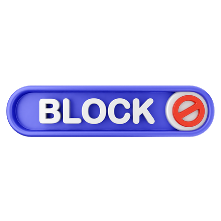 Block Text Button  3D Icon