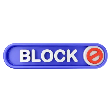 Block Text Button  3D Icon