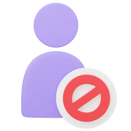 Block User 3 D Illustration 3D Icon