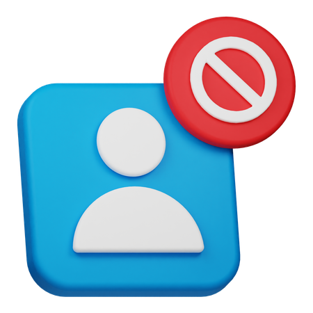 Block User  3D Icon