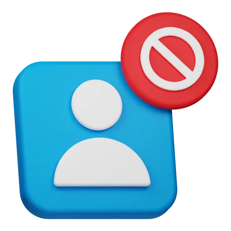 Block User  3D Icon