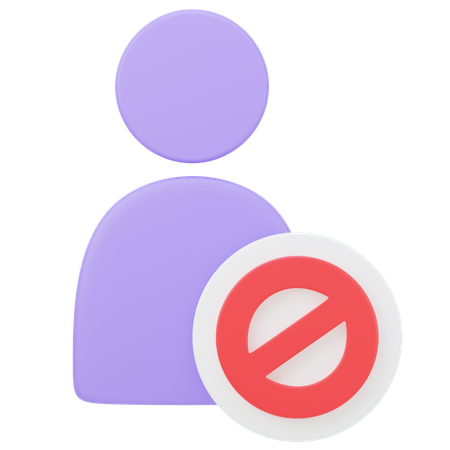 Block User  3D Icon