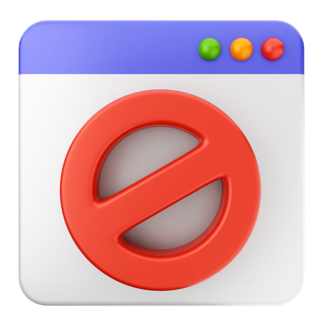 ウェブサイトをブロックする  3D Icon