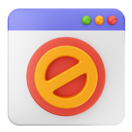 ウェブサイトをブロックする  3D Icon