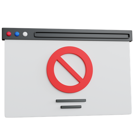 Block Website  3D Icon
