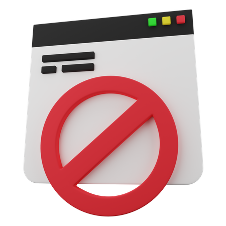 Block Website  3D Icon
