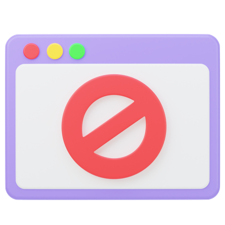 Block Website  3D Icon