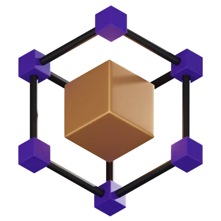 Blockchain Network Symbolizes Transformative Power Blockchain Technology In Modern Internet Presentations Website Designs Related To Blockchain And Fintech 3 D Render Illustration 3D Icon