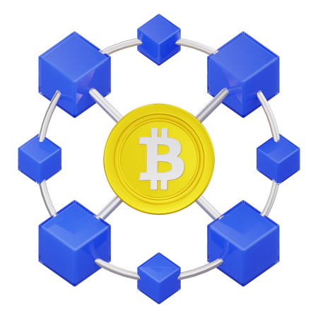 ブロックチェーン  3D Icon