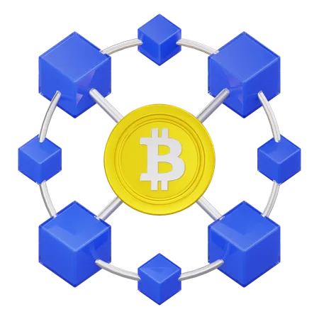 ブロックチェーン  3D Icon