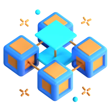 ブロックチェーン  3D Icon