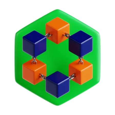 Chaîne de blocs  3D Icon