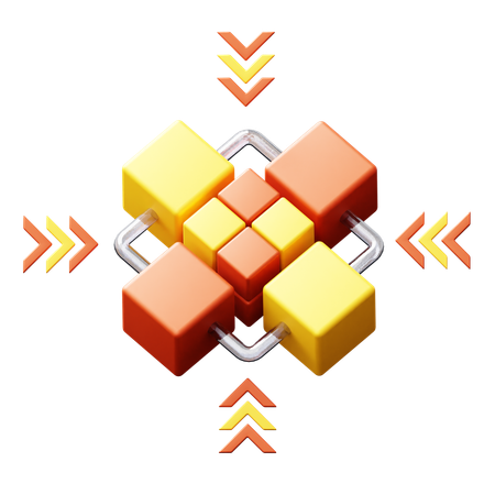 ブロックチェーン  3D Icon