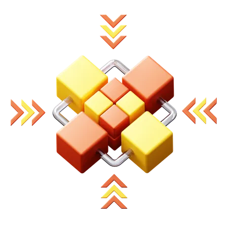 ブロックチェーン  3D Icon