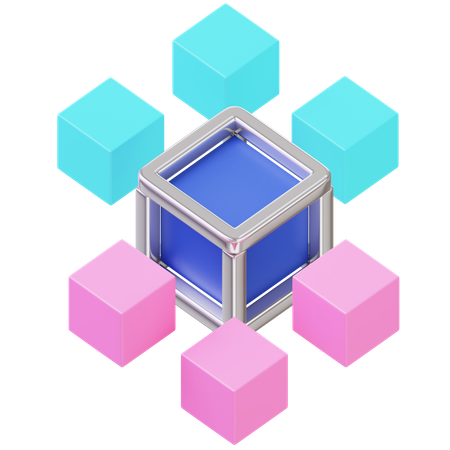 블록체인  3D Icon