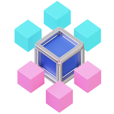 블록체인  3D Icon