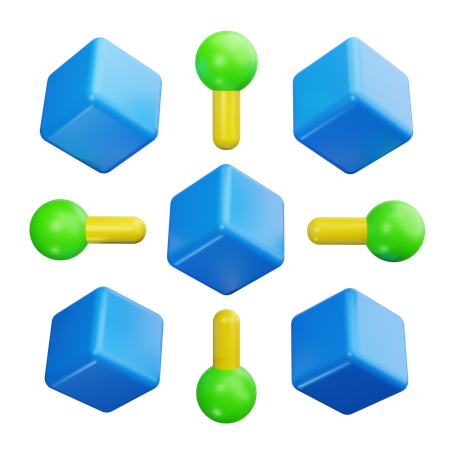 Chaîne de blocs  3D Icon