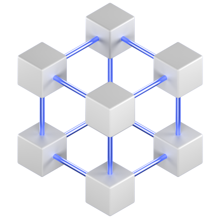 블록체인  3D Icon
