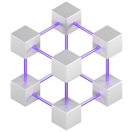 블록체인  3D Icon