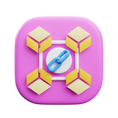 Blockchain 3  3D Icon