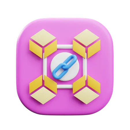 Blockchain 3  3D Icon