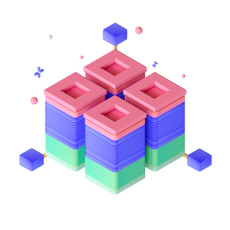 Blockchain  3D Illustration