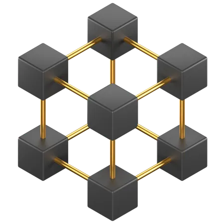 3 D Icon Of A Black Blockchain Symbol 3D Icon