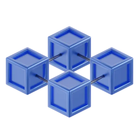 Blockchain Technology 3 D Icon Set 3D Icon