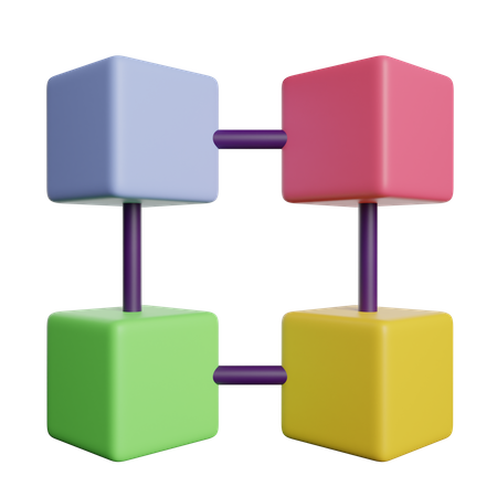 Chaîne de blocs  3D Icon
