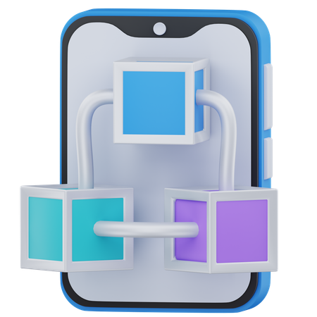 블록체인 앱  3D Icon