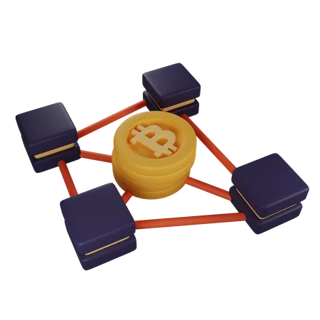 Blockchain Connection  3D Illustration