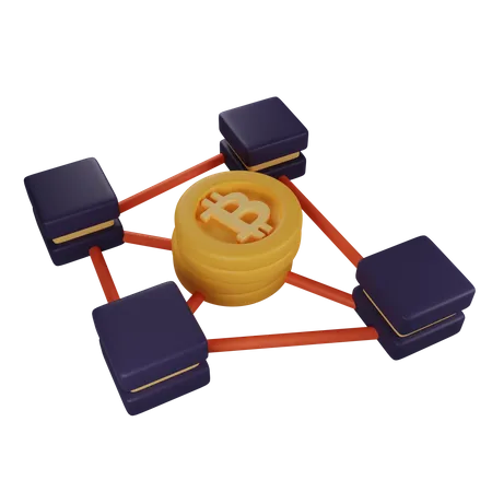 Blockchain Connection 3D Illustration