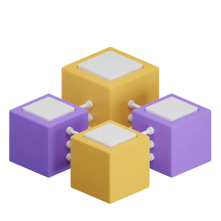 Blockchain Connection 3D Icon