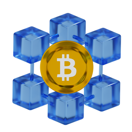 Ícone de criptomoeda Blockchain para economia de moeda digital  3D Icon