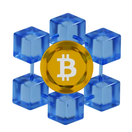 Ícone de criptomoeda Blockchain para economia de moeda digital  3D Icon