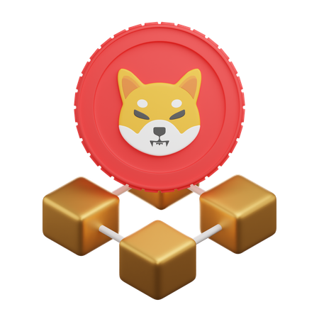 Blockchain da moeda shiba inu  3D Icon