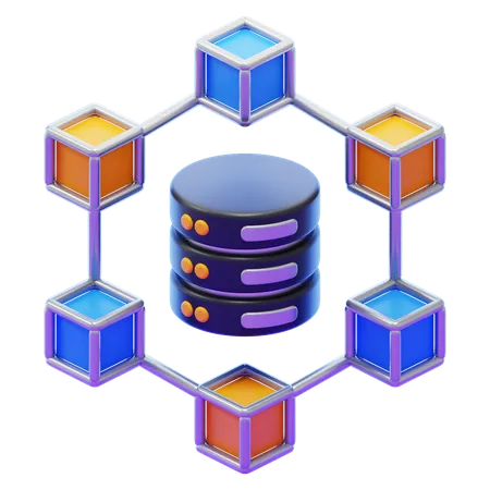 Blockchain Database  3D Icon