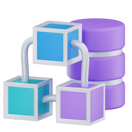 Blockchain database  3D Icon