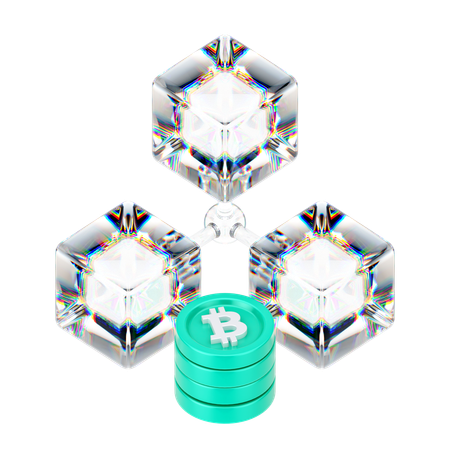 Blockchain de bitcoins  3D Icon